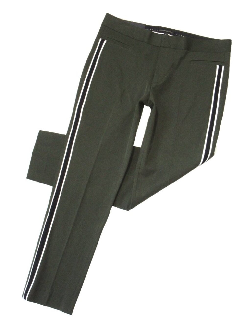 NWT Banana Republic Sloan in Olive Side Stripe Bi-Stretch Slim Ankle Pants 8